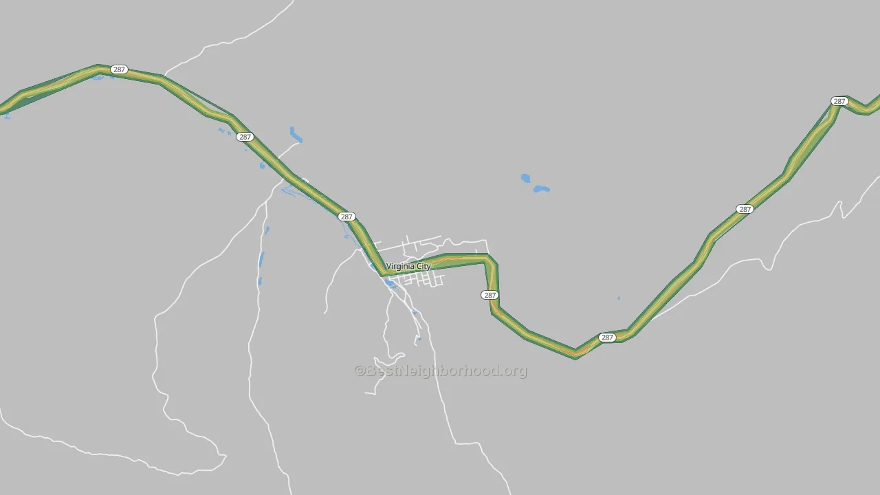Virginia City, MT Map of Noise Levels in Virginia City