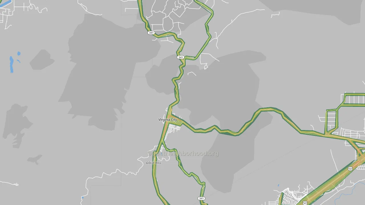 Virginia City, NV Map of Noise Levels in Virginia City