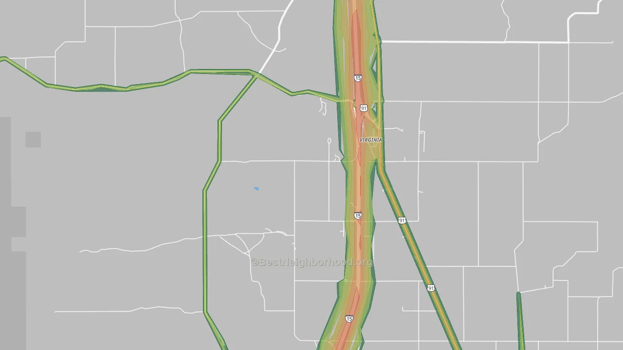 Virginia, ID Map of Noise Levels in Virginia