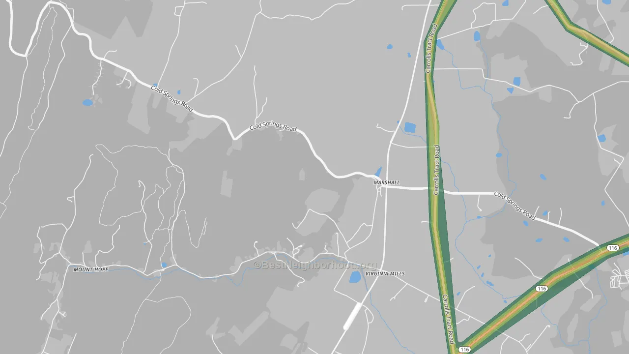 Virginia Mills, PA Map of Noise Levels in Virginia Mills