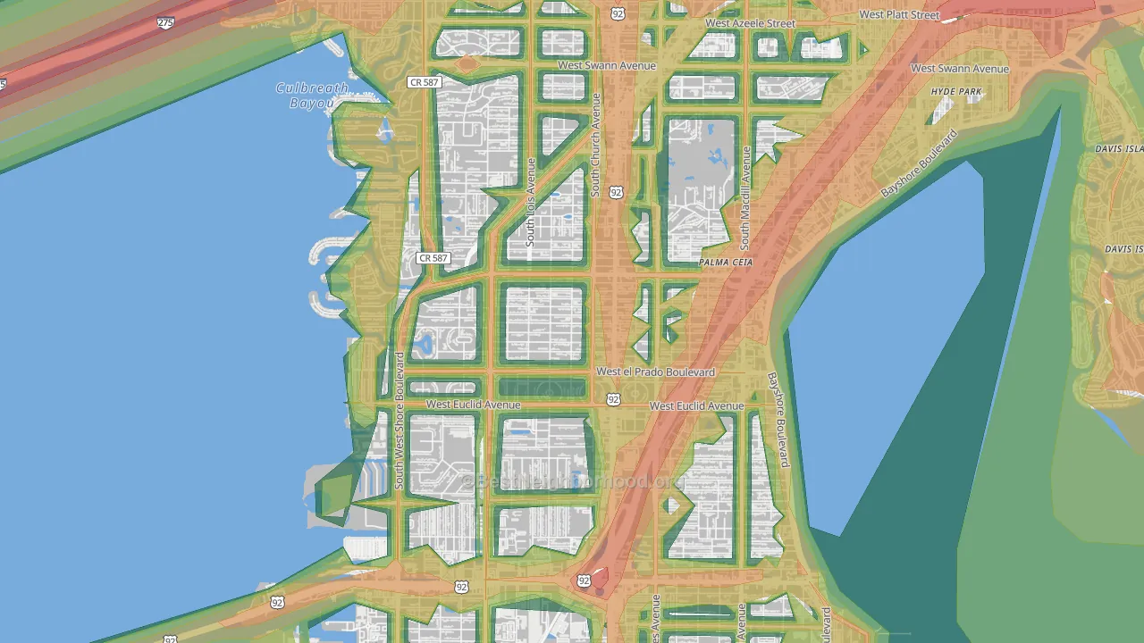Virginia Park, Tampa, FL Map of Noise Levels in Virginia Park