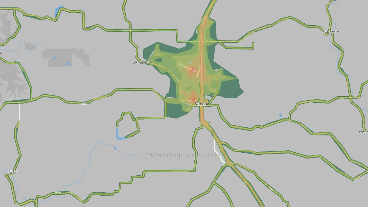 Viroqua, WI Map of Noise Levels in Viroqua