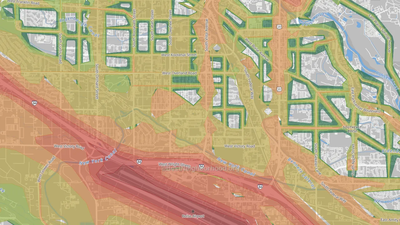 Vista, Boise, ID Map of Noise Levels in Vista