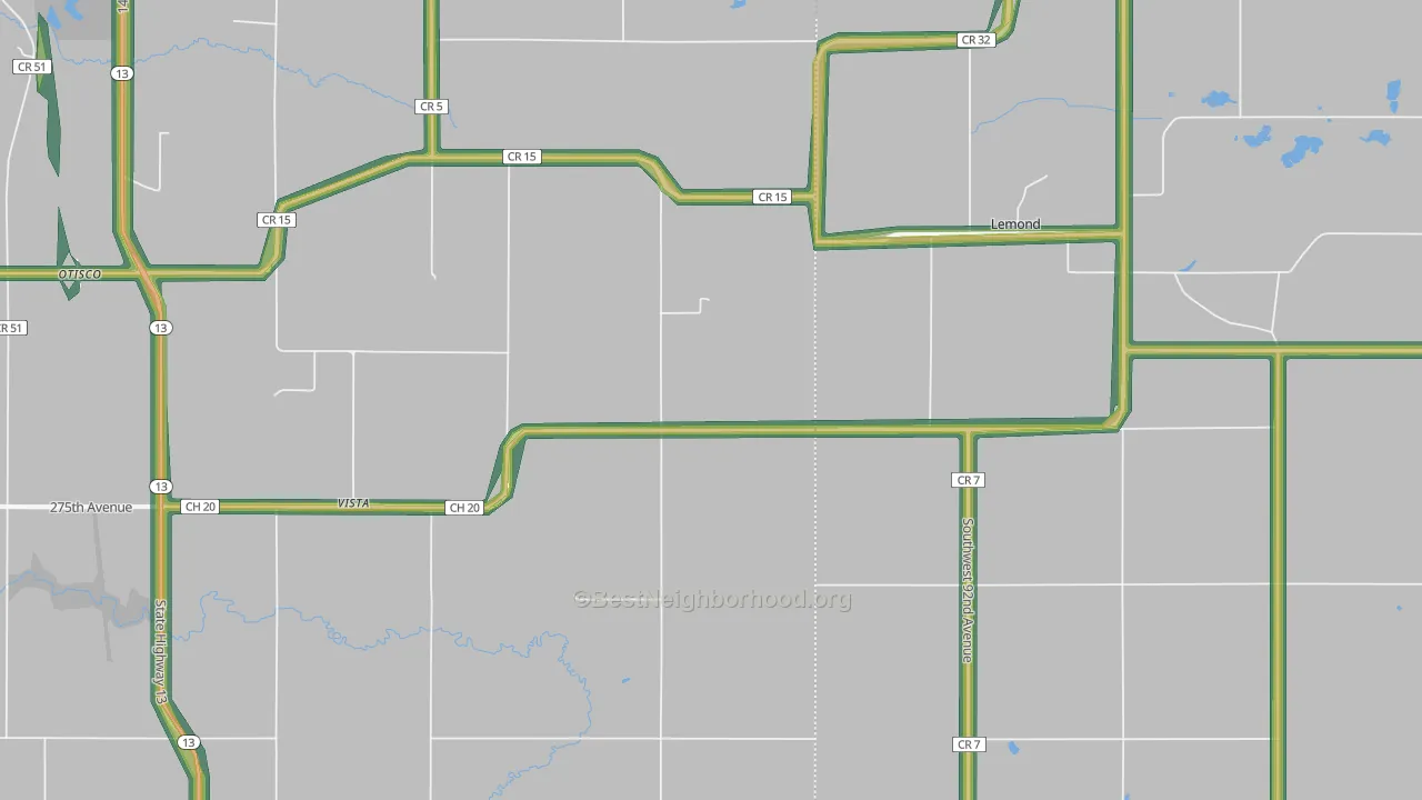 Vista, MN Map of Noise Levels in Vista
