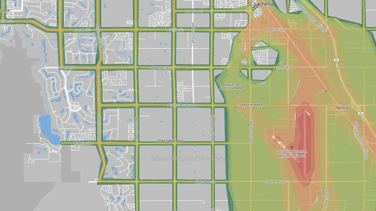 Vista Santa Rosa, CA Map of Noise Levels in Vista Santa Rosa