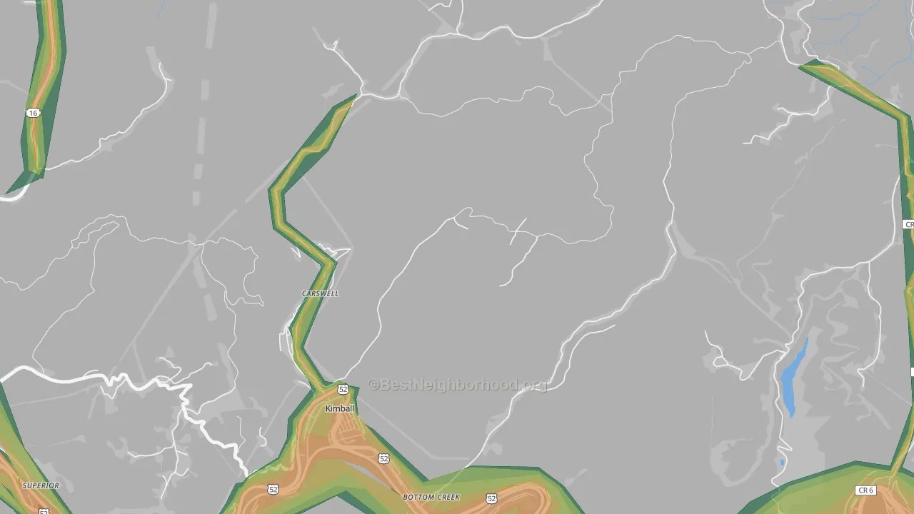 Vivian, WV Map of Noise Levels in Vivian