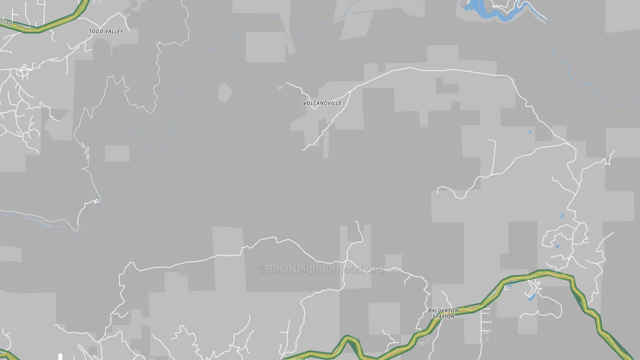 Volcanoville, CA Map of Noise Levels in Volcanoville