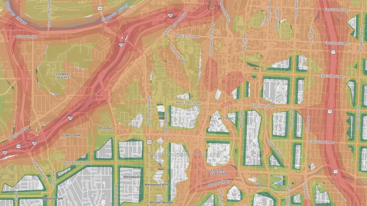 Volker, Kansas City, MO Map of Noise Levels in Volker