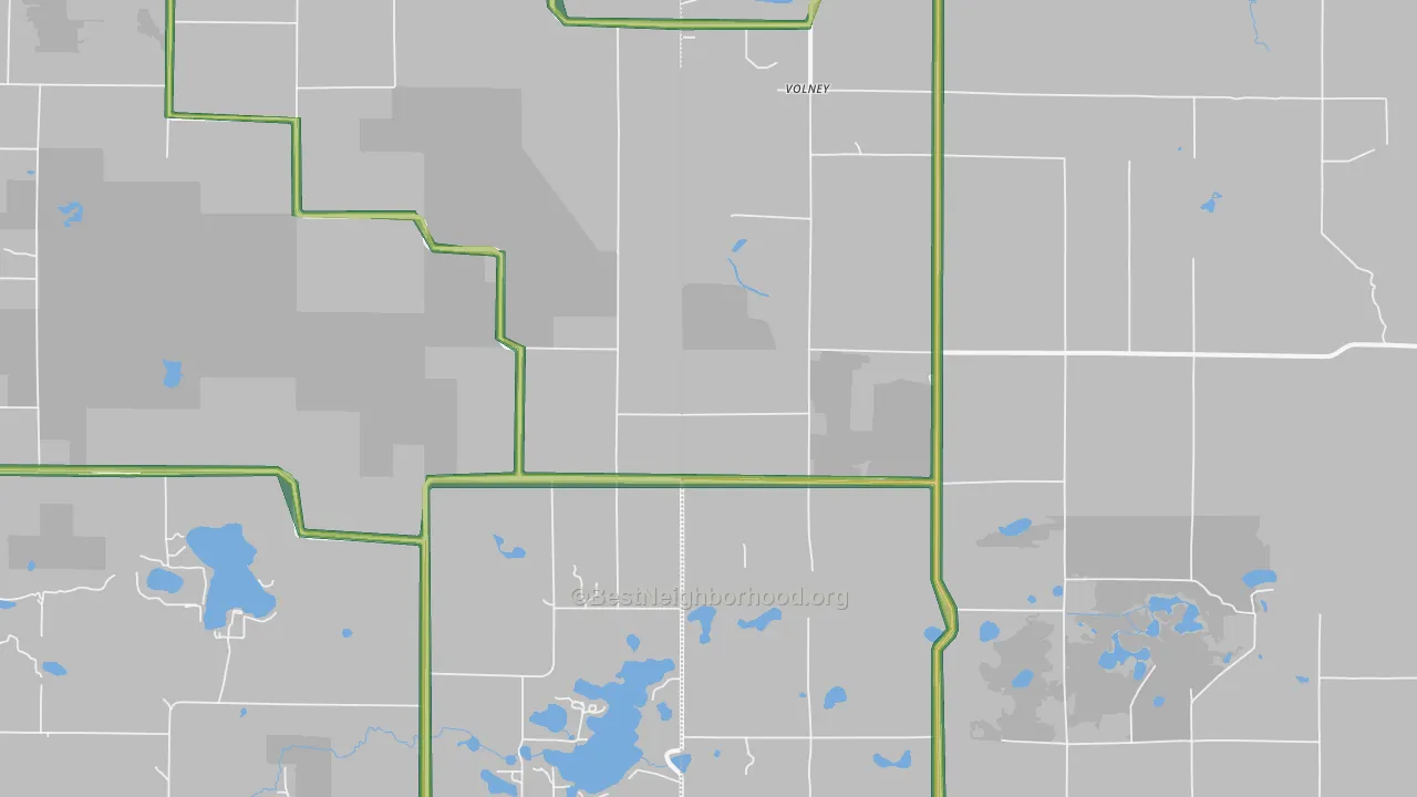 Volney, MI Map of Noise Levels in Volney