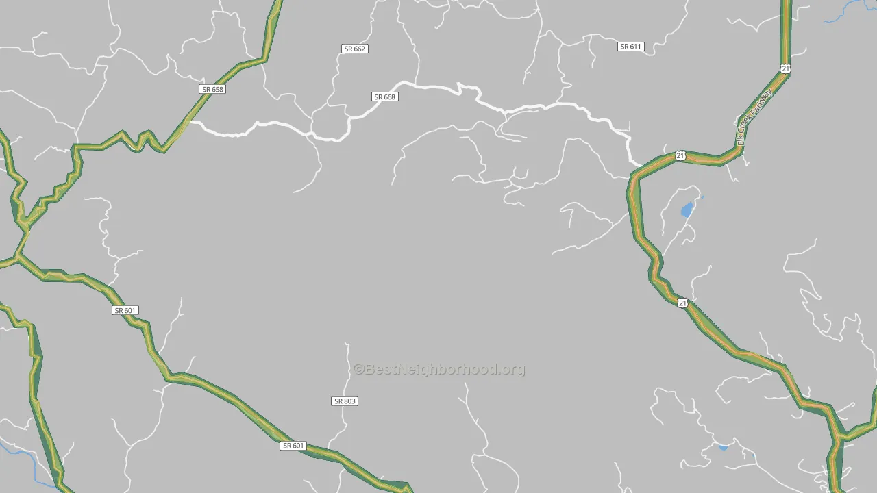 Volney, VA Map of Noise Levels in Volney
