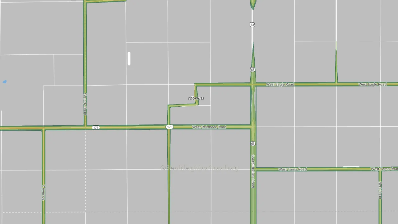 Voorhies, IA Map of Noise Levels in Voorhies