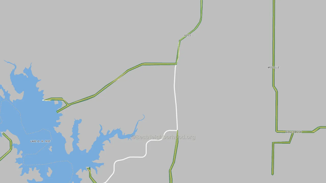 Voss, TX Map of Noise Levels in Voss