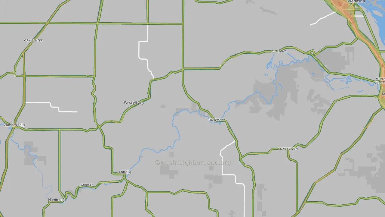 Wabasha County, MN Map of Noise Levels in Wabasha County