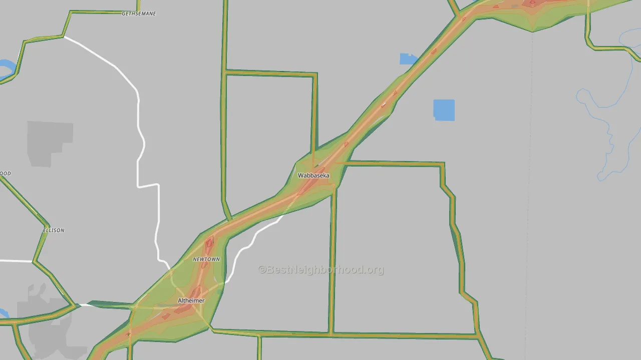 Wabbaseka, AR Map of Noise Levels in Wabbaseka