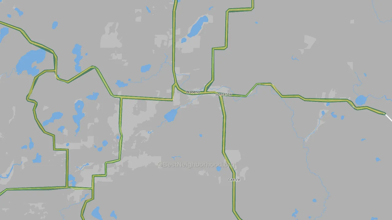 Wabeno, WI Map of Noise Levels in Wabeno
