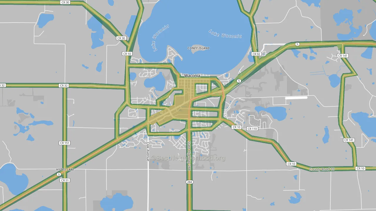Waconia, MN Map of Noise Levels in Waconia