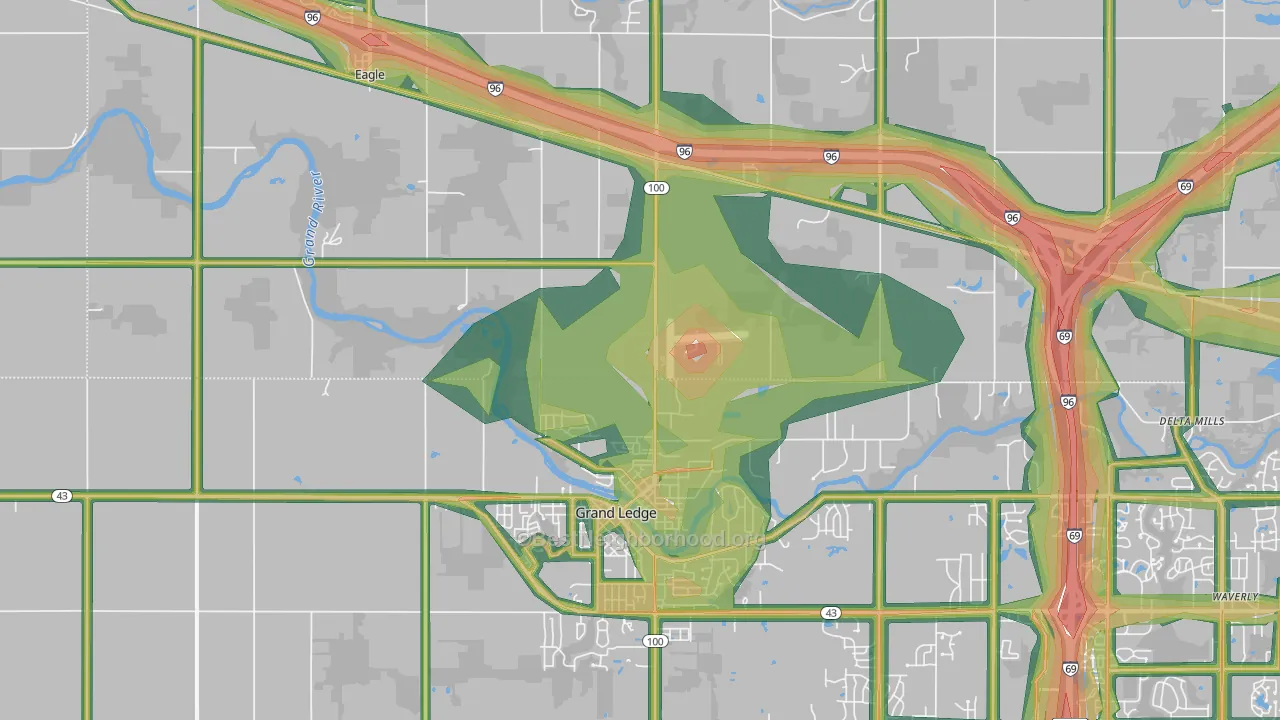 Wacousta, MI Map of Noise Levels in Wacousta