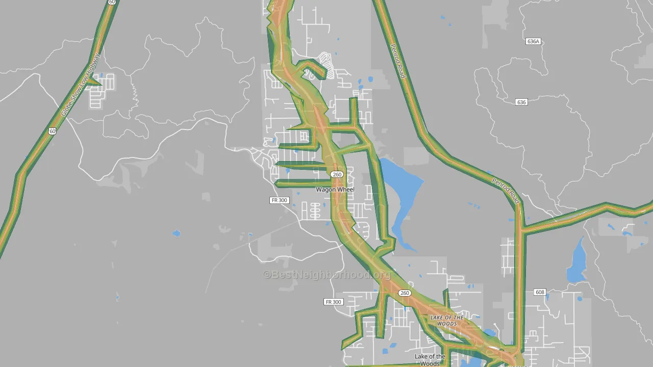 Wagon Wheel, AZ Map of Noise Levels in Wagon Wheel