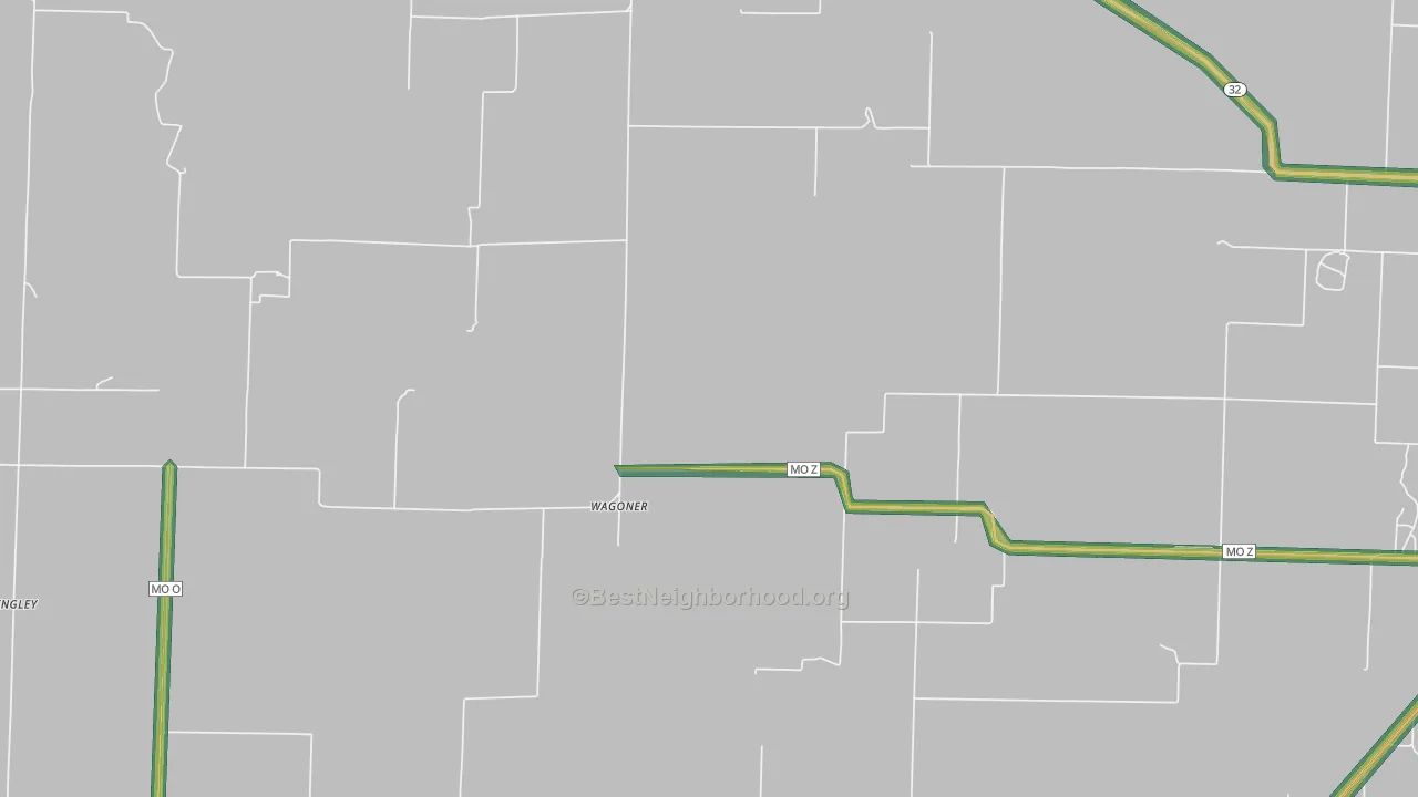 Wagoner, MO Map of Noise Levels in Wagoner