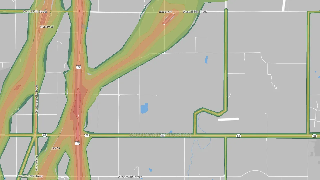 Wagstaff, KS Map of Noise Levels in Wagstaff