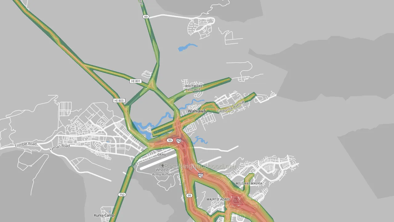Wahiawa, HI Map of Noise Levels in Wahiawa