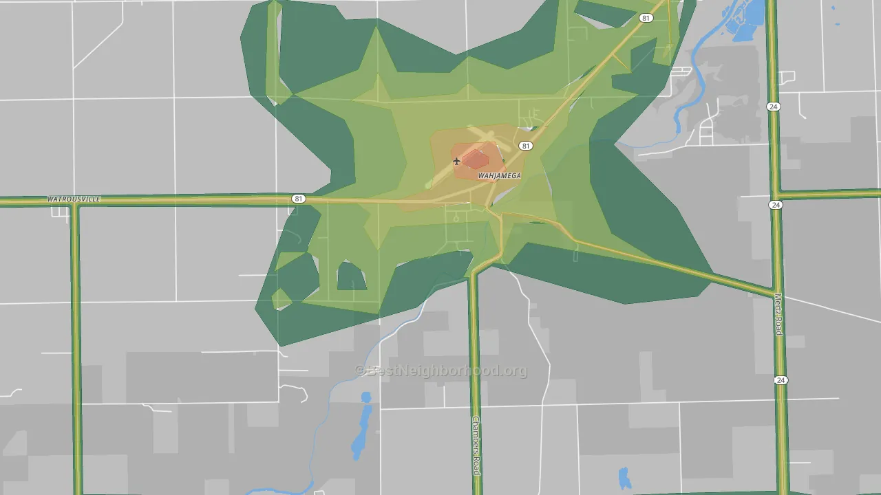 Wahjamega, MI Map of Noise Levels in Wahjamega