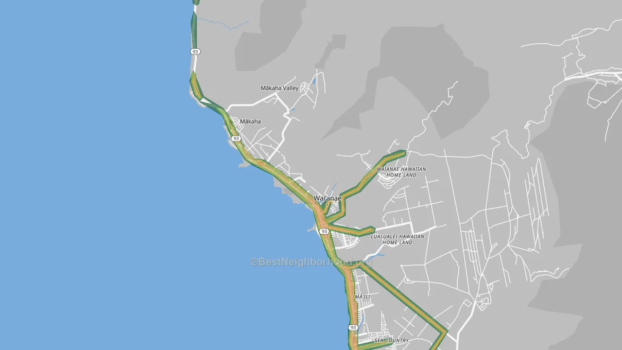 Waianae, HI Map of Noise Levels in Waianae