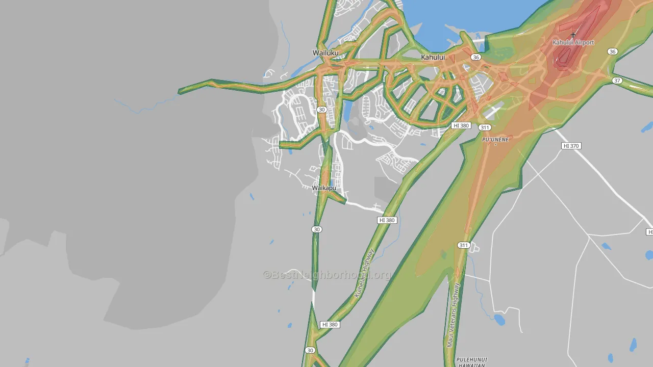 Waikapu, HI Map of Noise Levels in Waikapu