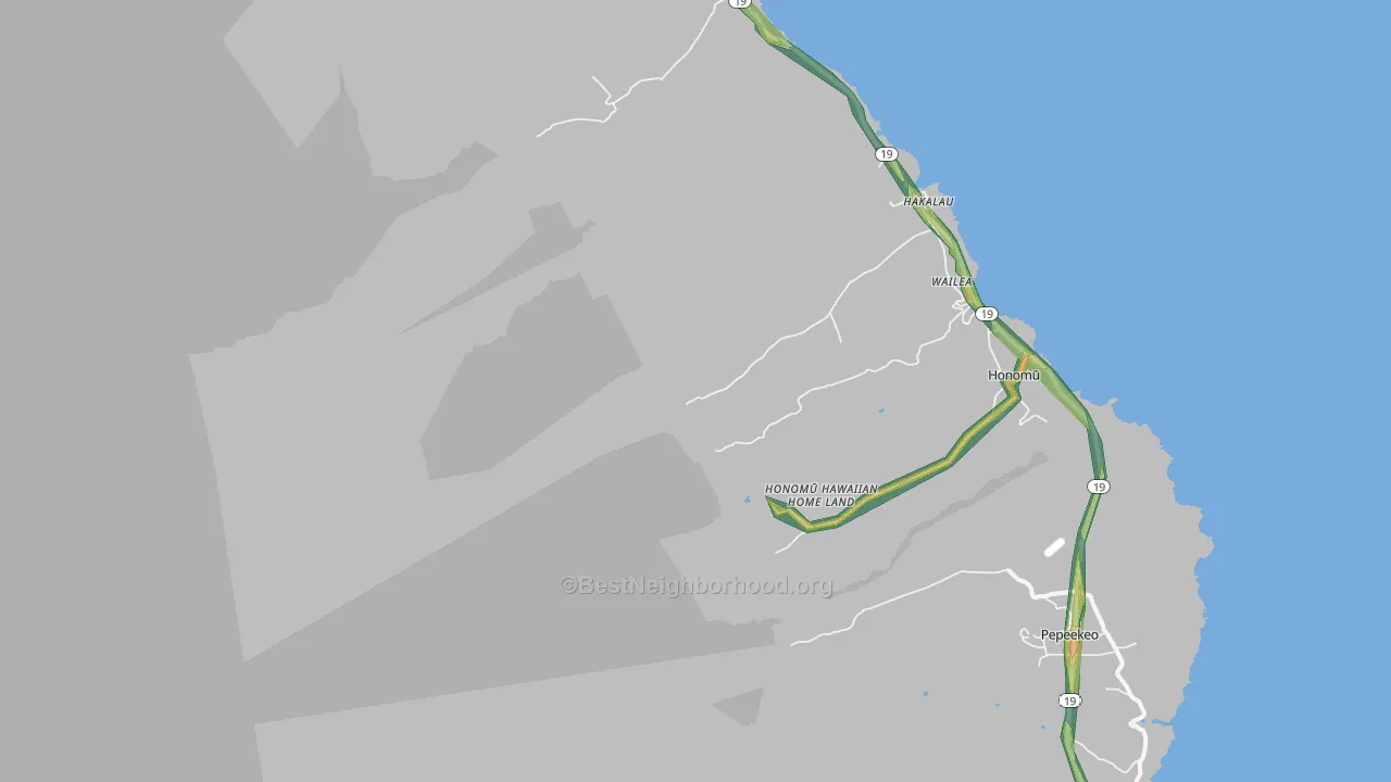 Wailea, HI Map of Noise Levels in Wailea