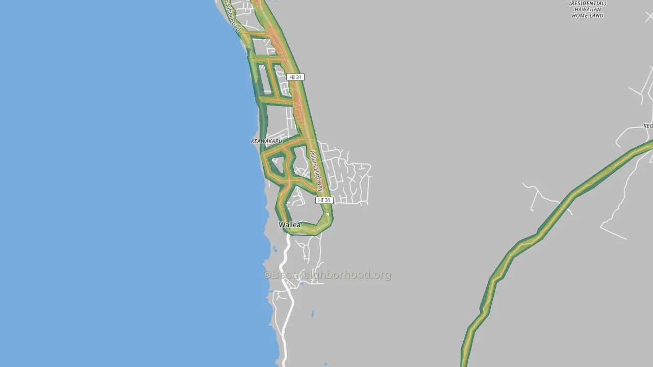 Wailea, Kihei, HI Map of Noise Levels in Wailea