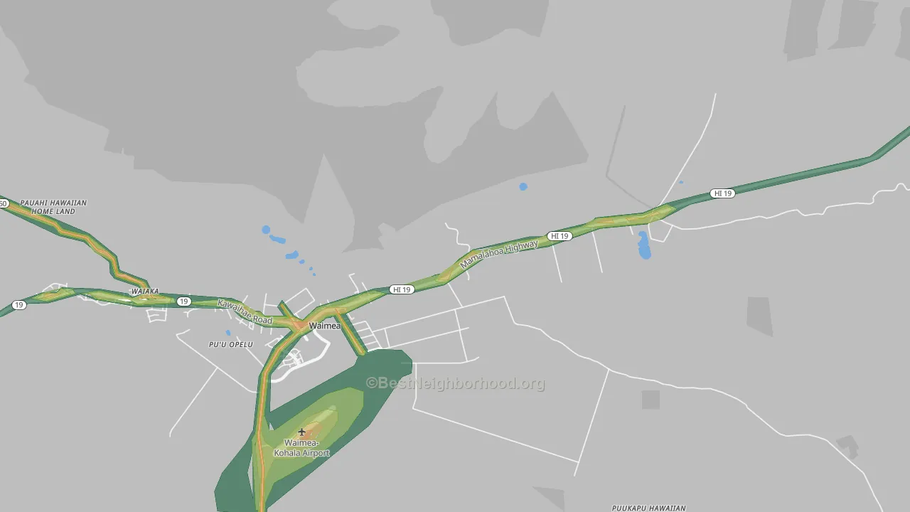 Waimea, HI Map of Noise Levels in Waimea