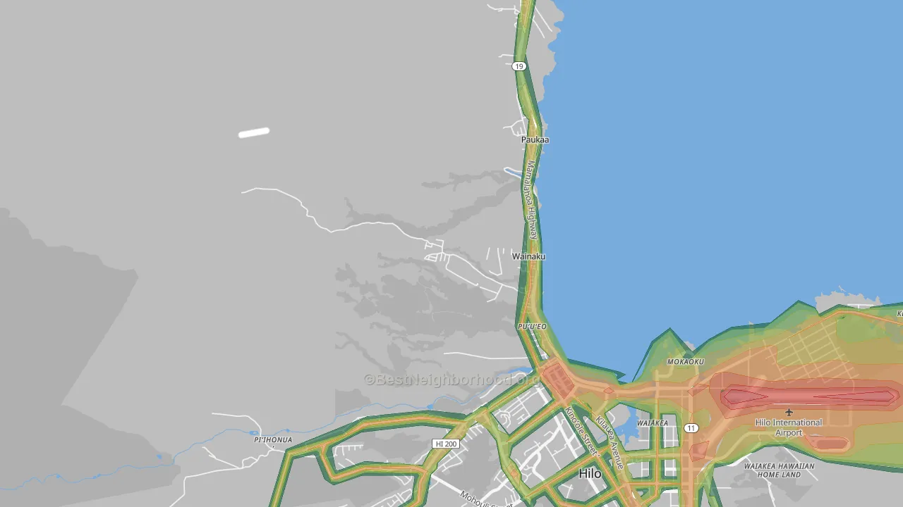 Wainaku, HI Map of Noise Levels in Wainaku