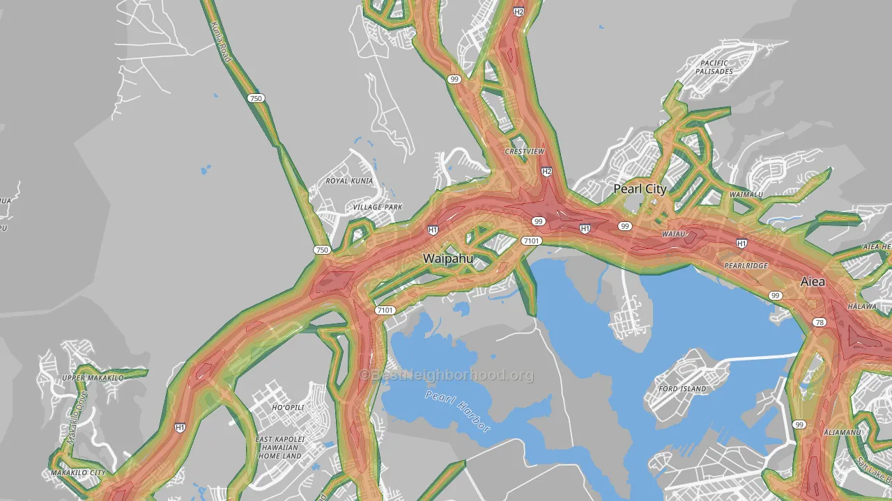 Waipahu, HI Map of Noise Levels in Waipahu