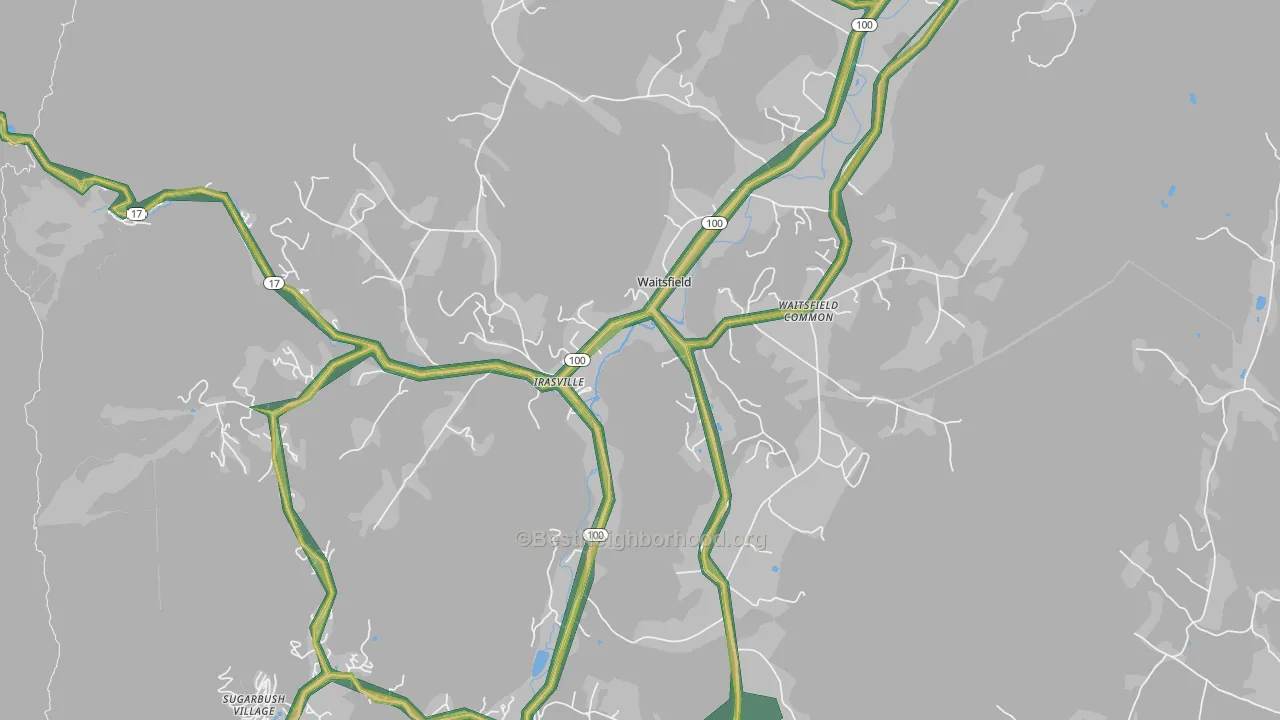 Waitsfield, VT Map of Noise Levels in Waitsfield