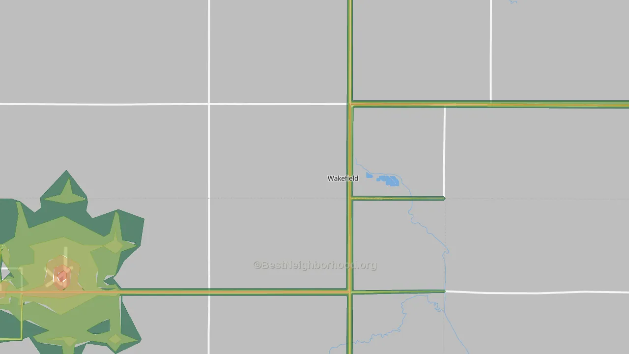 Wakefield, NE Map of Noise Levels in Wakefield