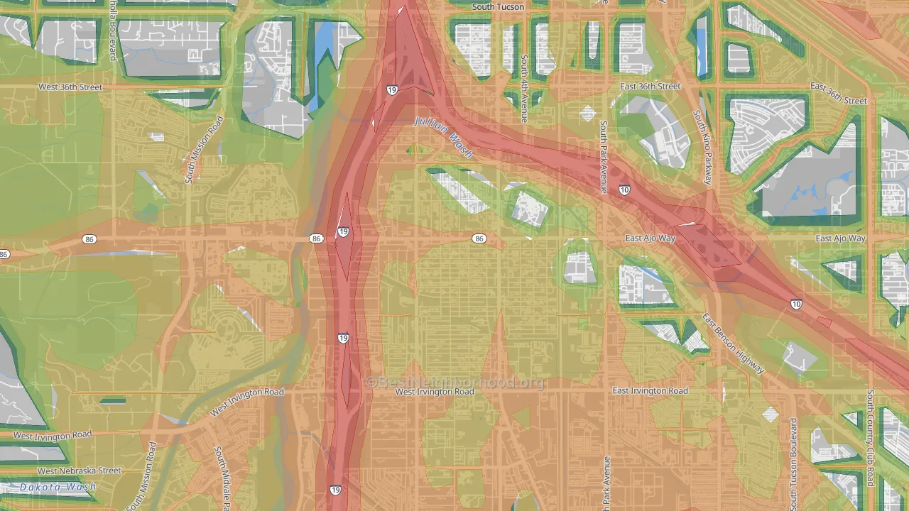 Wakefield, Tucson, AZ Map of Noise Levels in Wakefield