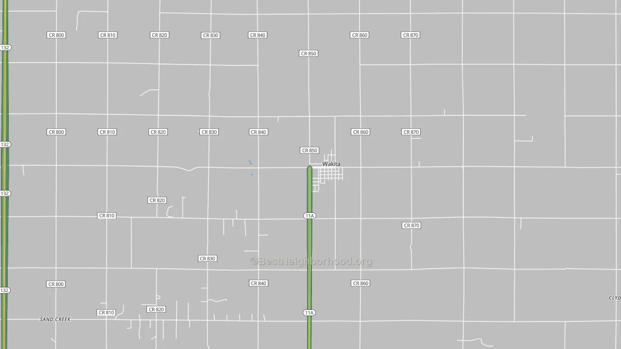 Wakita, OK Map of Noise Levels in Wakita