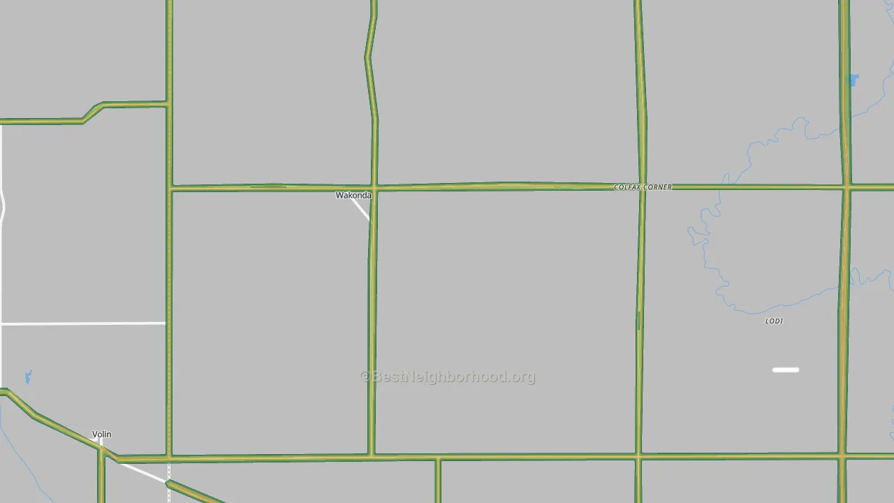 Wakonda, SD Map of Noise Levels in Wakonda