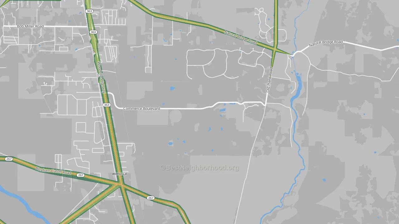 Wakulla, FL Map of Noise Levels in Wakulla