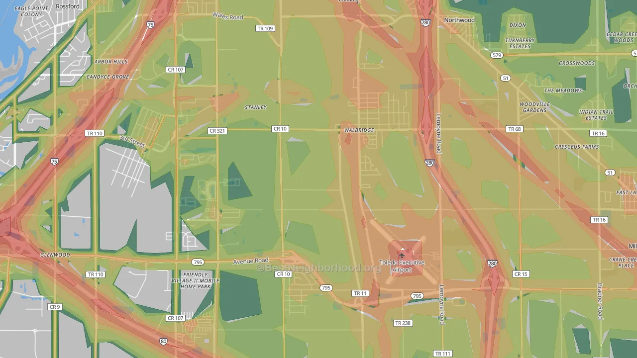 Walbridge, OH Map of Noise Levels in Walbridge