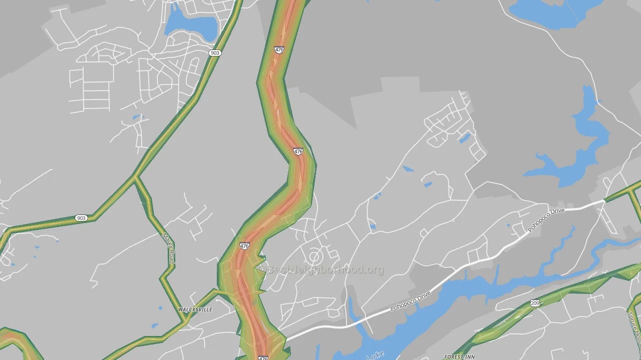 Walcksville, PA Map of Noise Levels in Walcksville