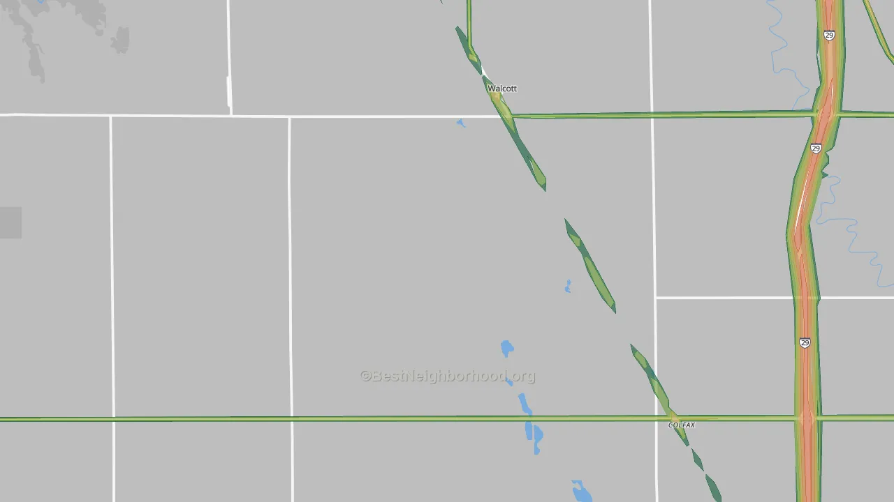 Walcott, ND Map of Noise Levels in Walcott