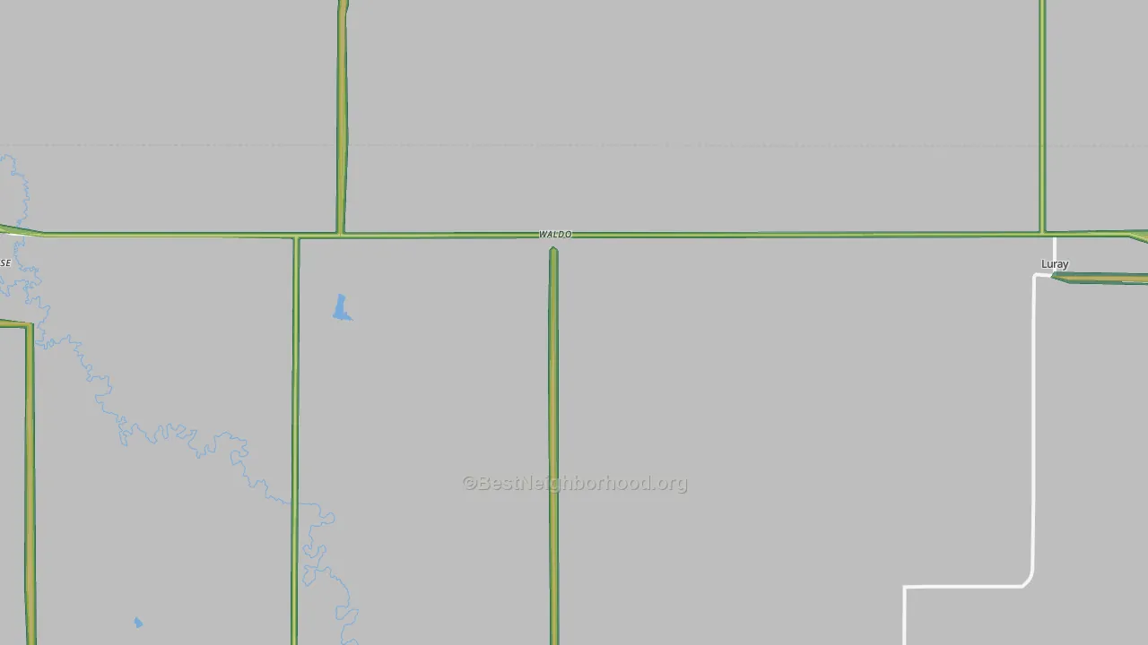 Waldo, KS Map of Noise Levels in Waldo