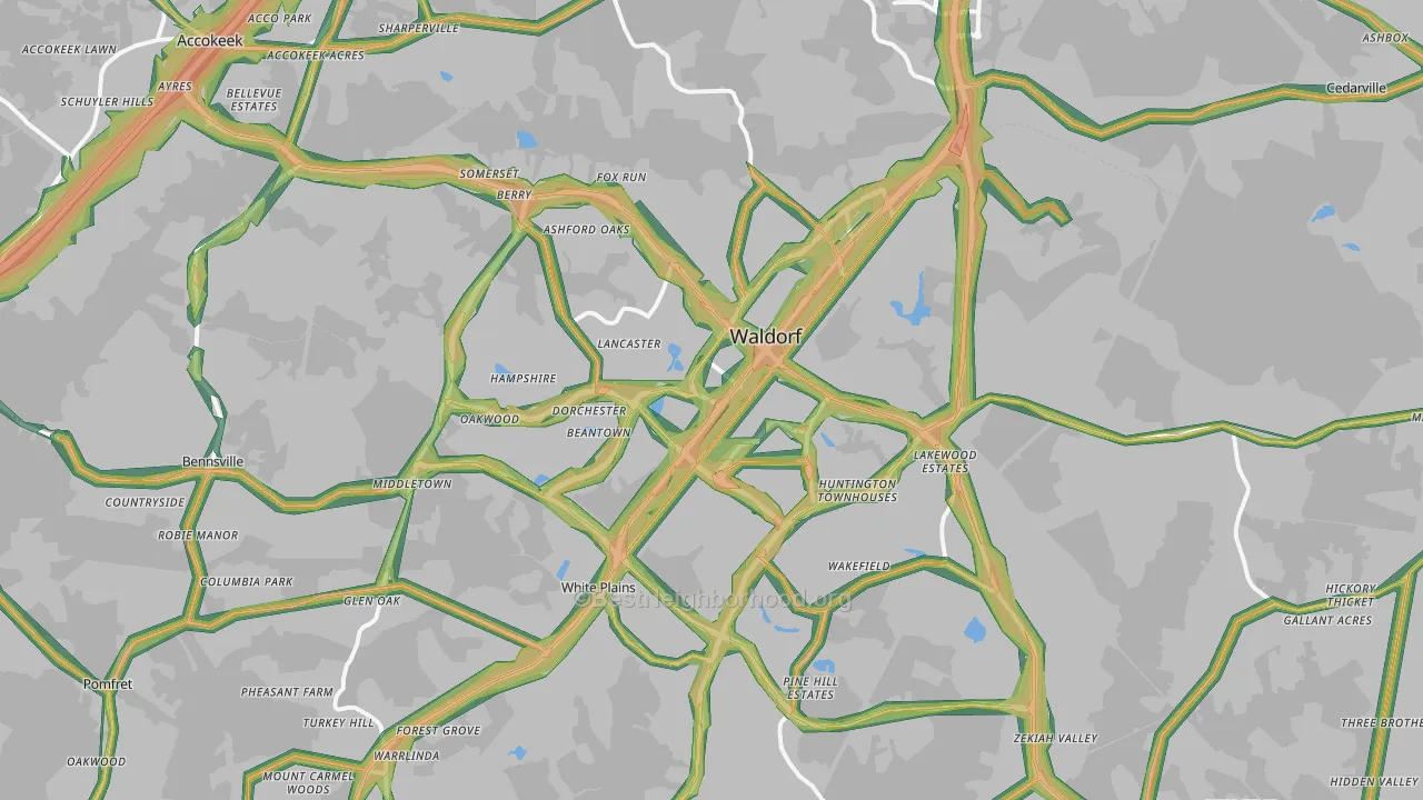 Waldorf, MD Map of Noise Levels in Waldorf