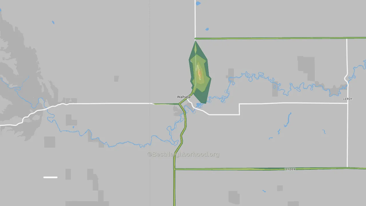 Walhalla, ND Map of Noise Levels in Walhalla