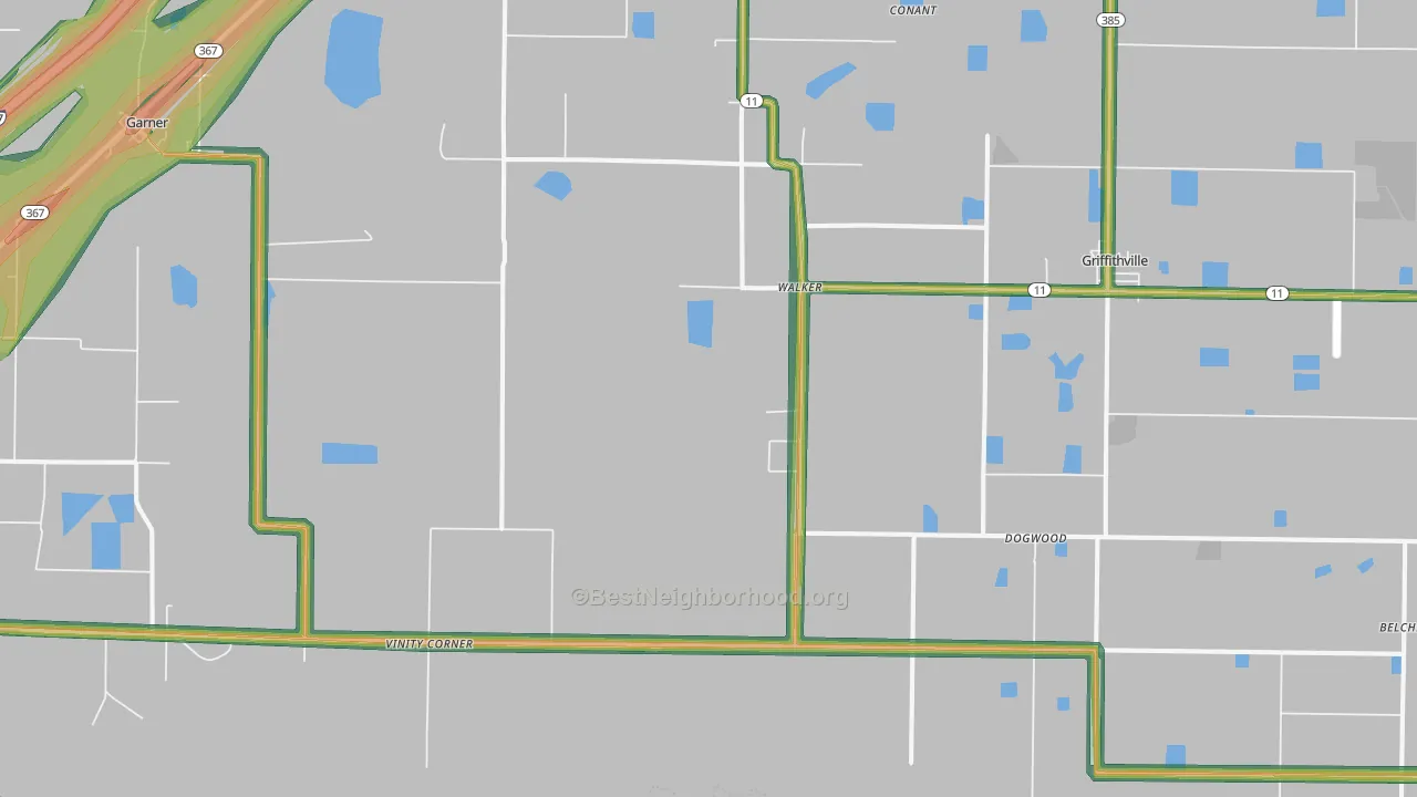 Walker, AR Map of Noise Levels in Walker