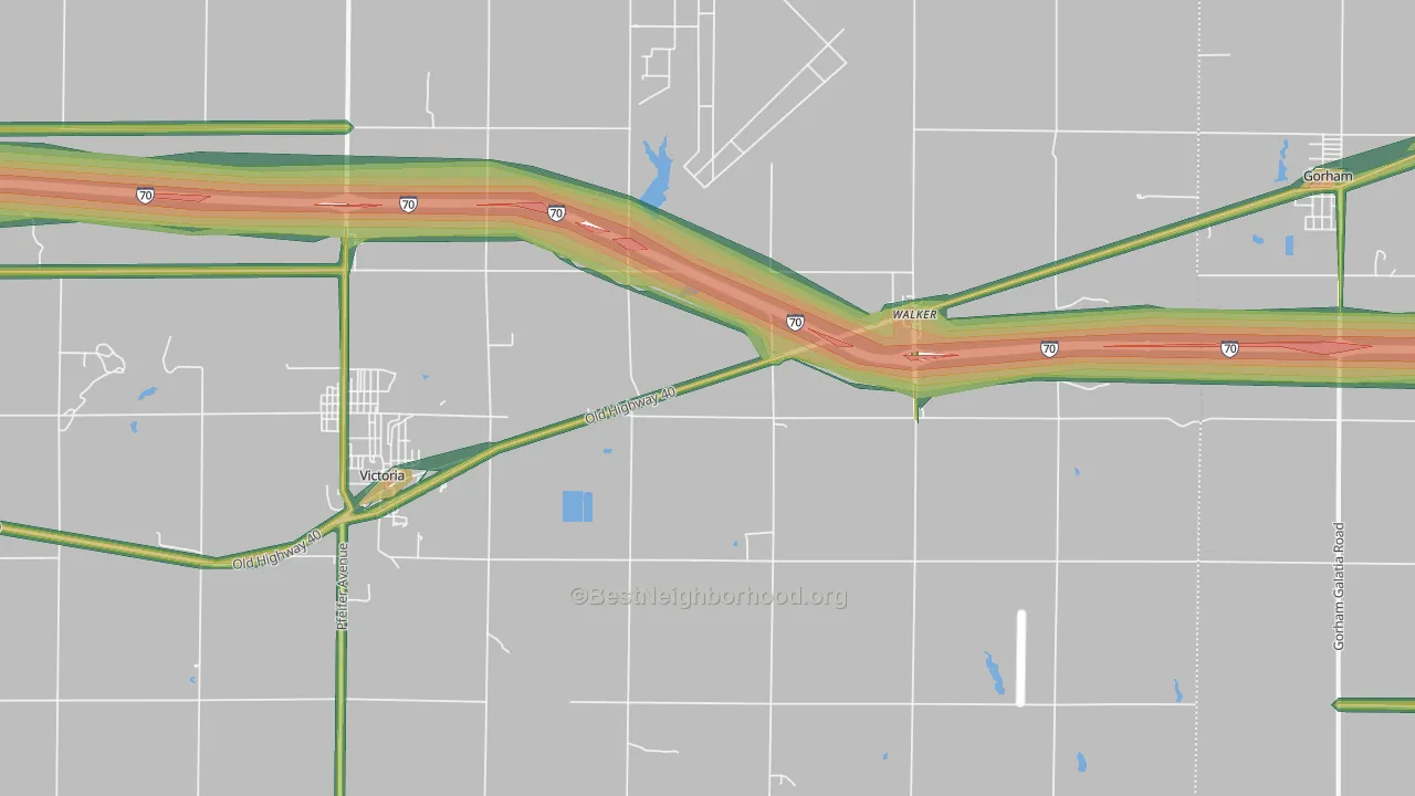 Walker, KS Map of Noise Levels in Walker