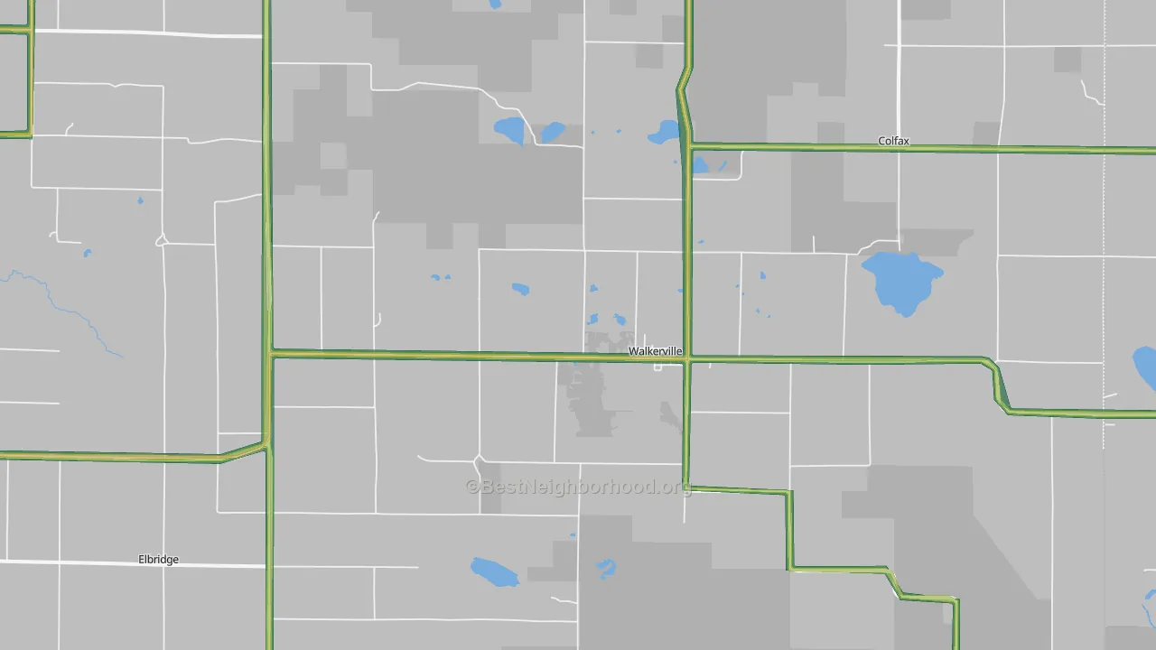 Walkerville, MI Map of Noise Levels in Walkerville