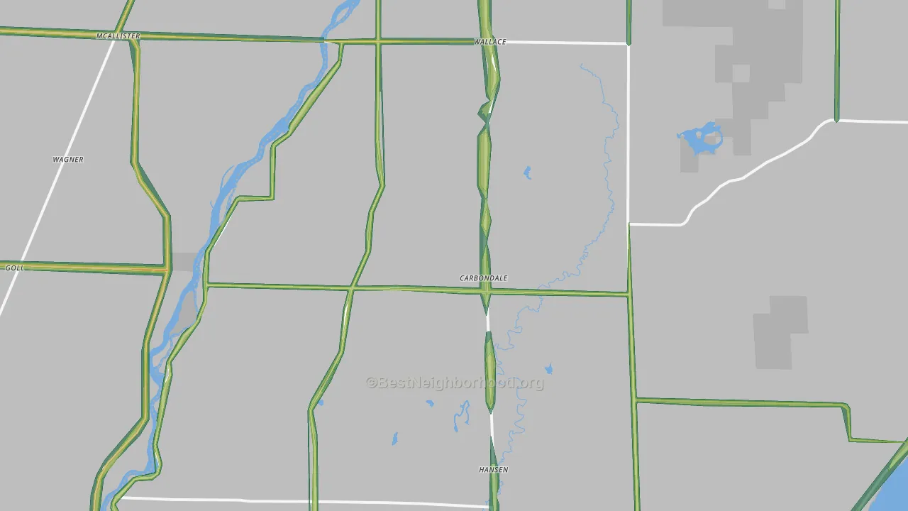 Wallace, MI Map of Noise Levels in Wallace
