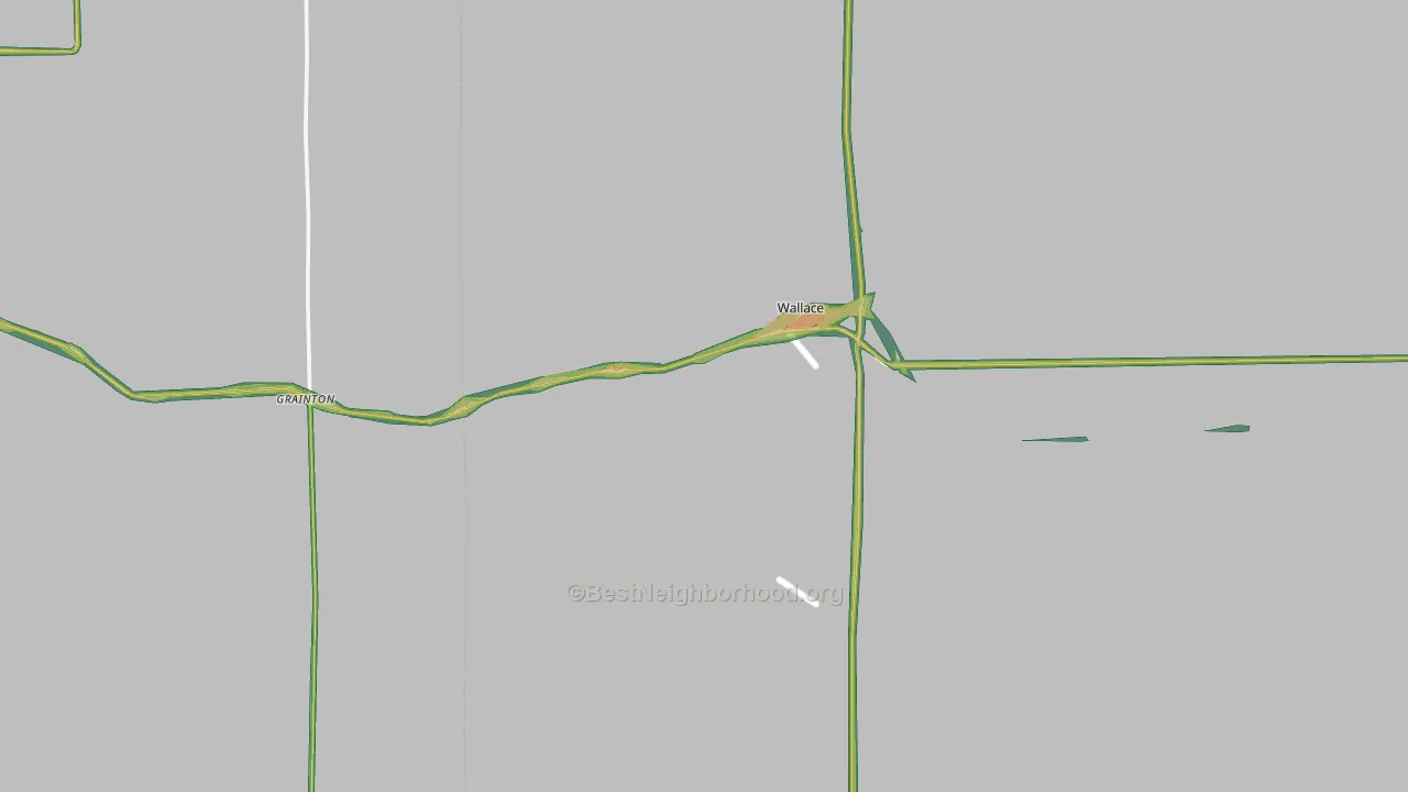 Wallace, NE Map of Noise Levels in Wallace
